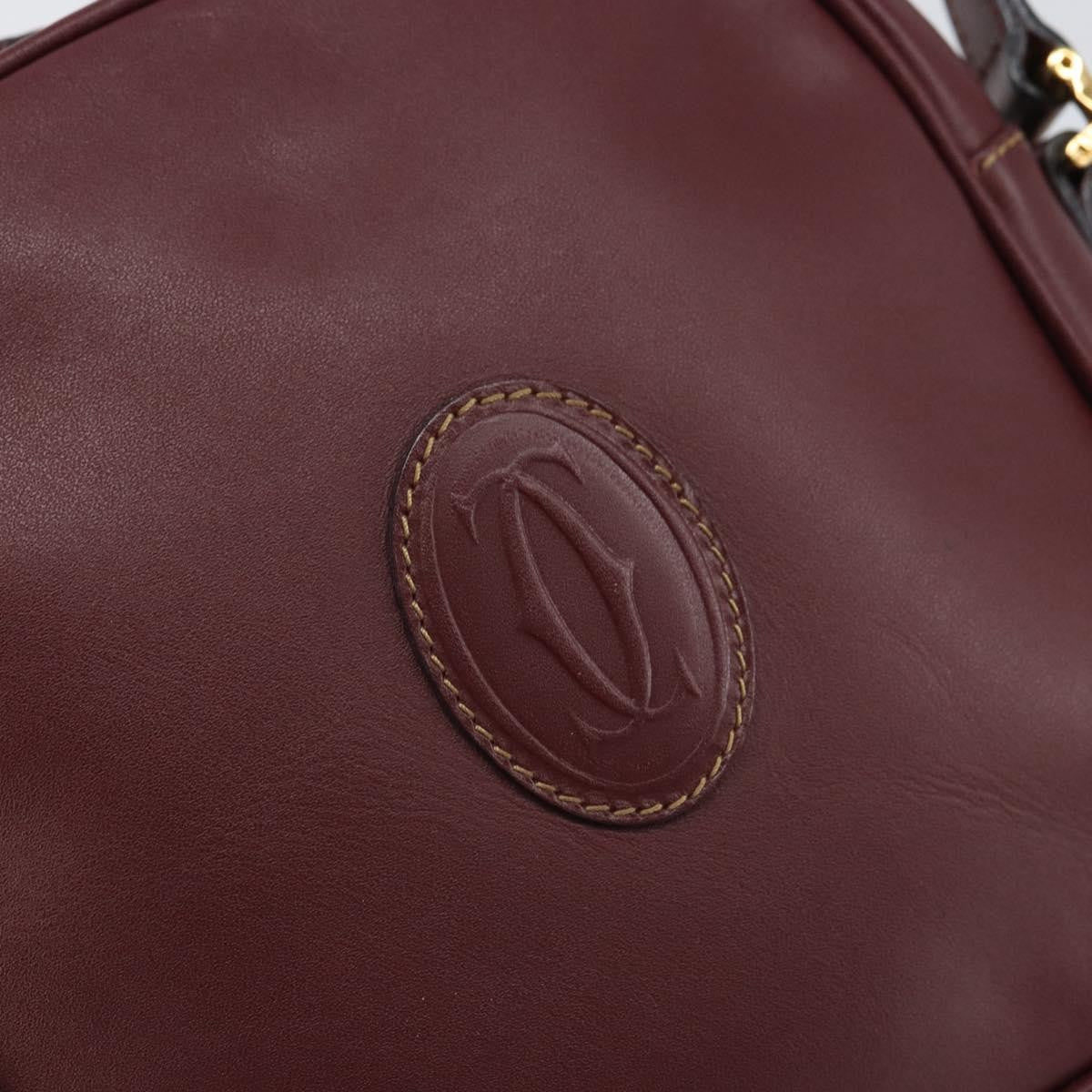 Cartier Must De Cartier Shoulder Bag Leather Burgundy Leather Shoulder Bag Bag (Pre-Owned)