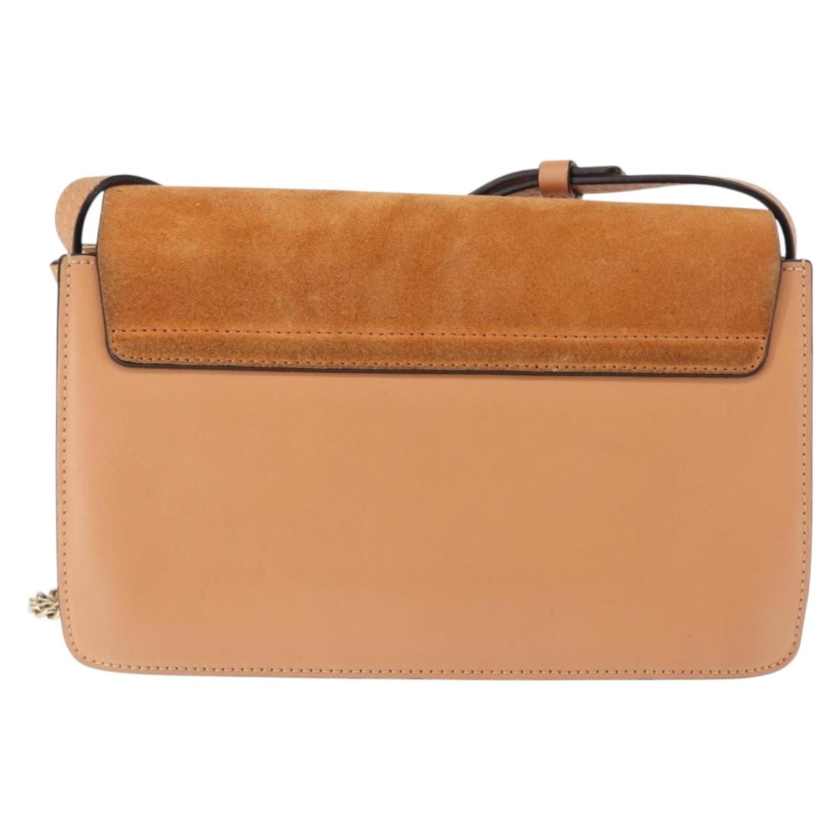 Chloe Faye Shoulder Bag Leather And Suede Beige Leather Bag (Pre-Owned)