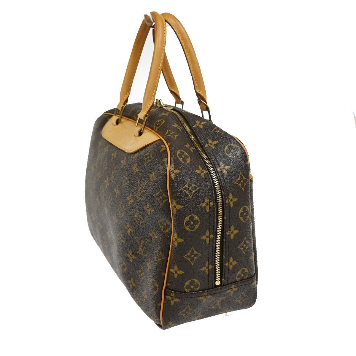 Louis Vuitton Deauville Handbag Monogram Canvas Brown Canvas Handbag (Pre-Owned)