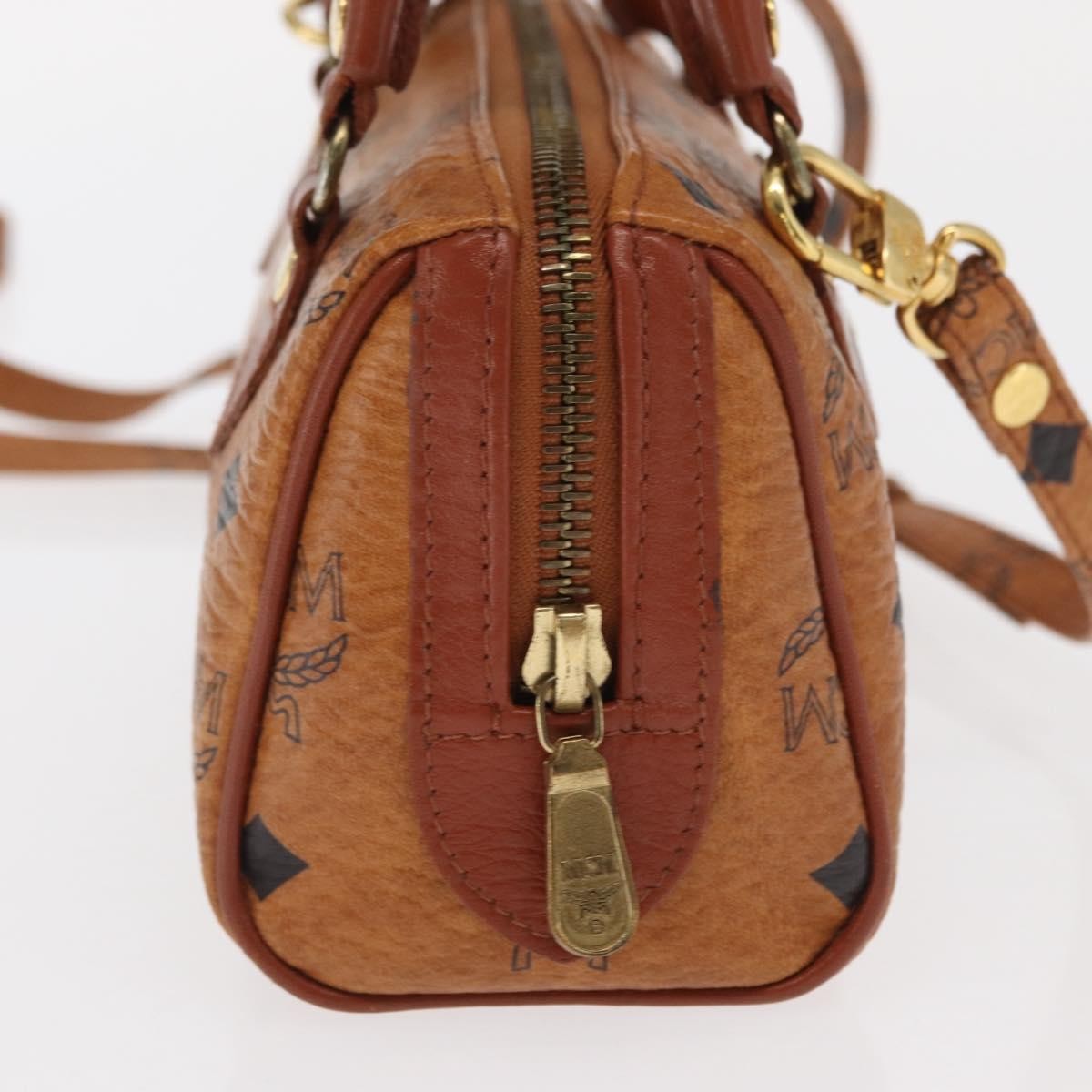MCM Visetos Handbag Canvas And Leather Brown Canvas Handbag (Pre-Owned)