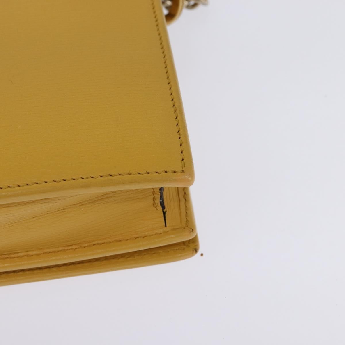 Gucci Betty Chain Wallet Leather Yellow Leather Clutche & Pouche Bag (Pre-Owned)