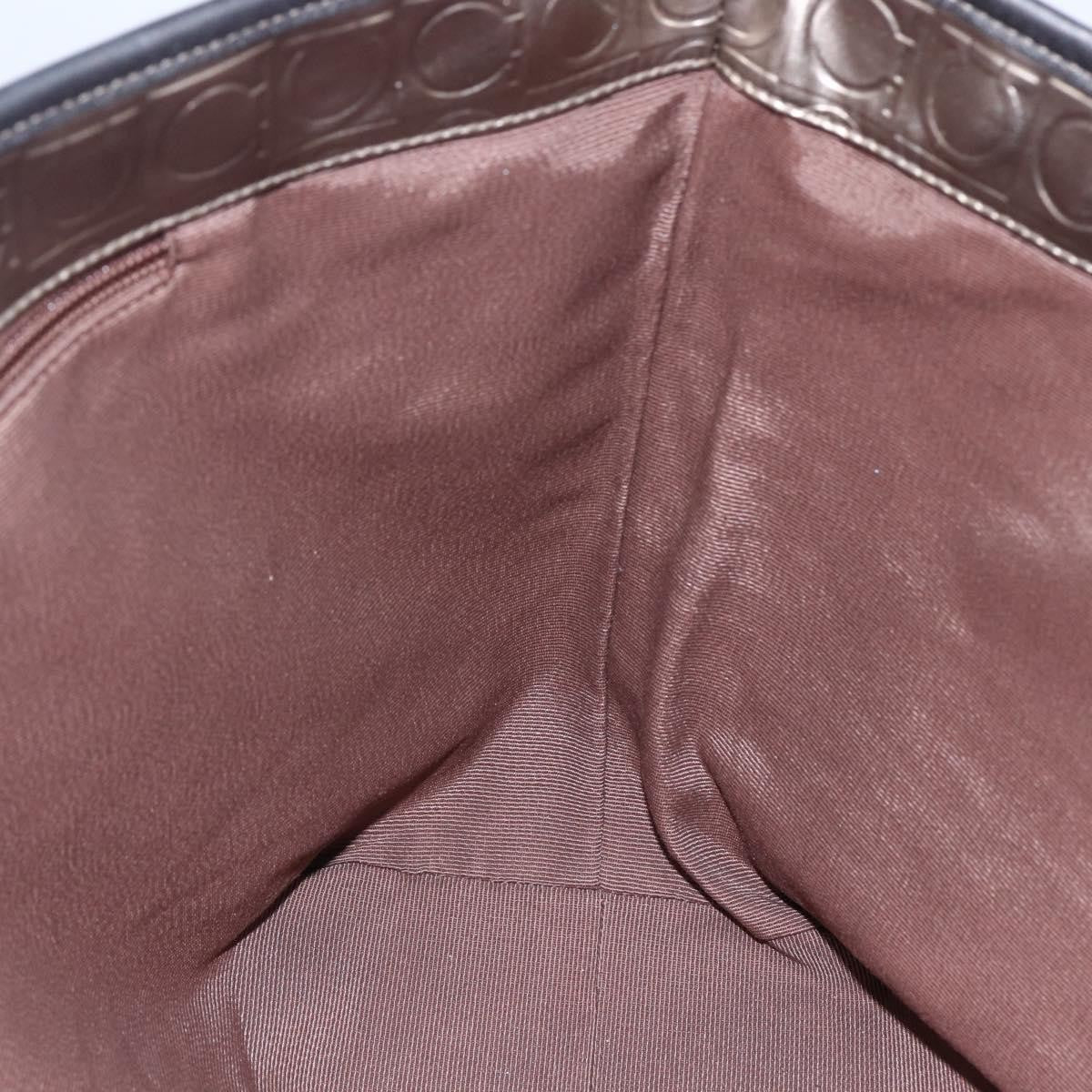 Salvatore Ferragamo Gancini Tote Patent Leather Gold Patent_Leather Tote Bag Bag (Pre-Owned)