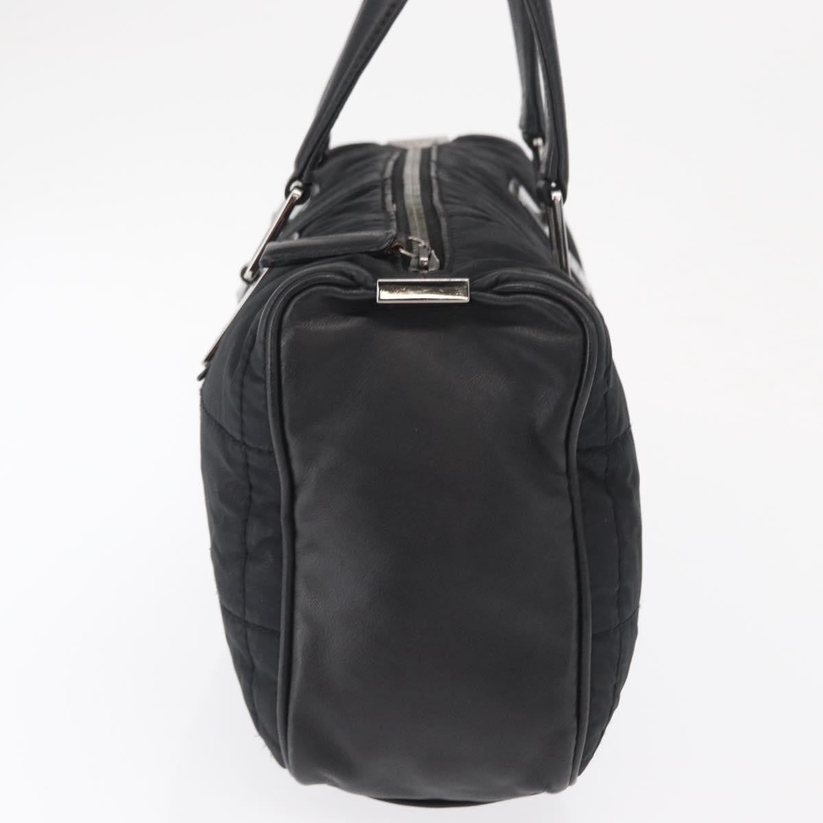 Chanel Square Stitch Boston Bag Quilted Nylon Black Nylon Travel Bag Bag (Pre-Owned)