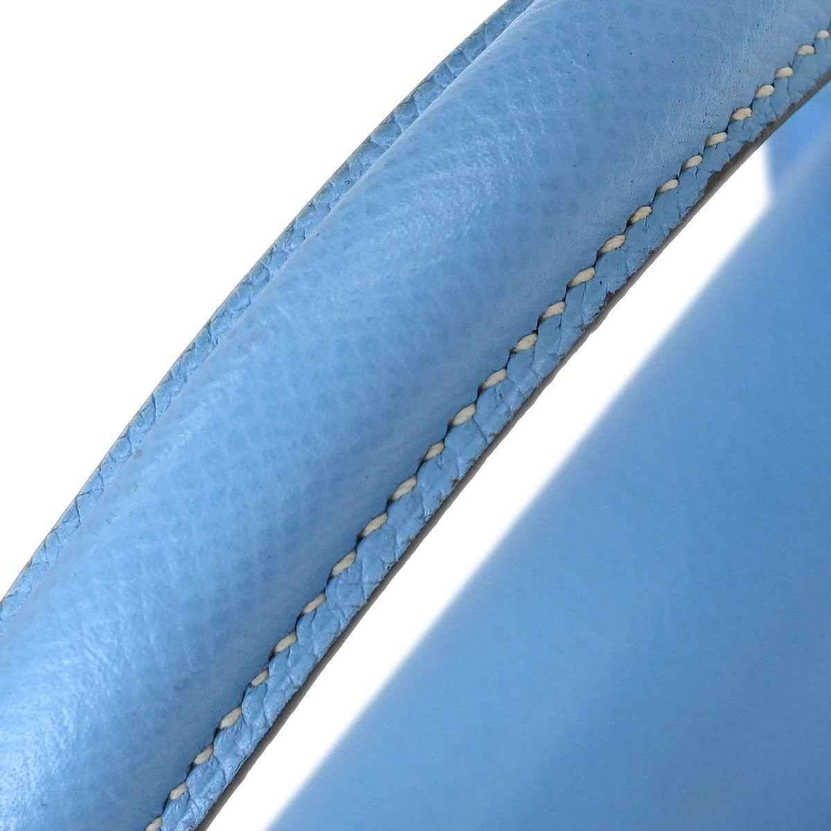 Hermes Kelly Handbag Blue Epsom With Palladium Hardware Blue Leather Handbag (Pre-Owned)