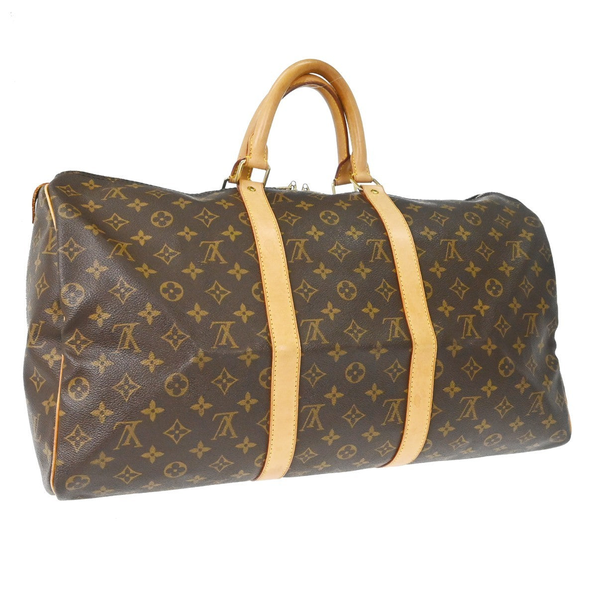 Louis Vuitton Keepall Bag Monogram Canvas Brown Canvas Travel Bag Bag (Pre-Owned)