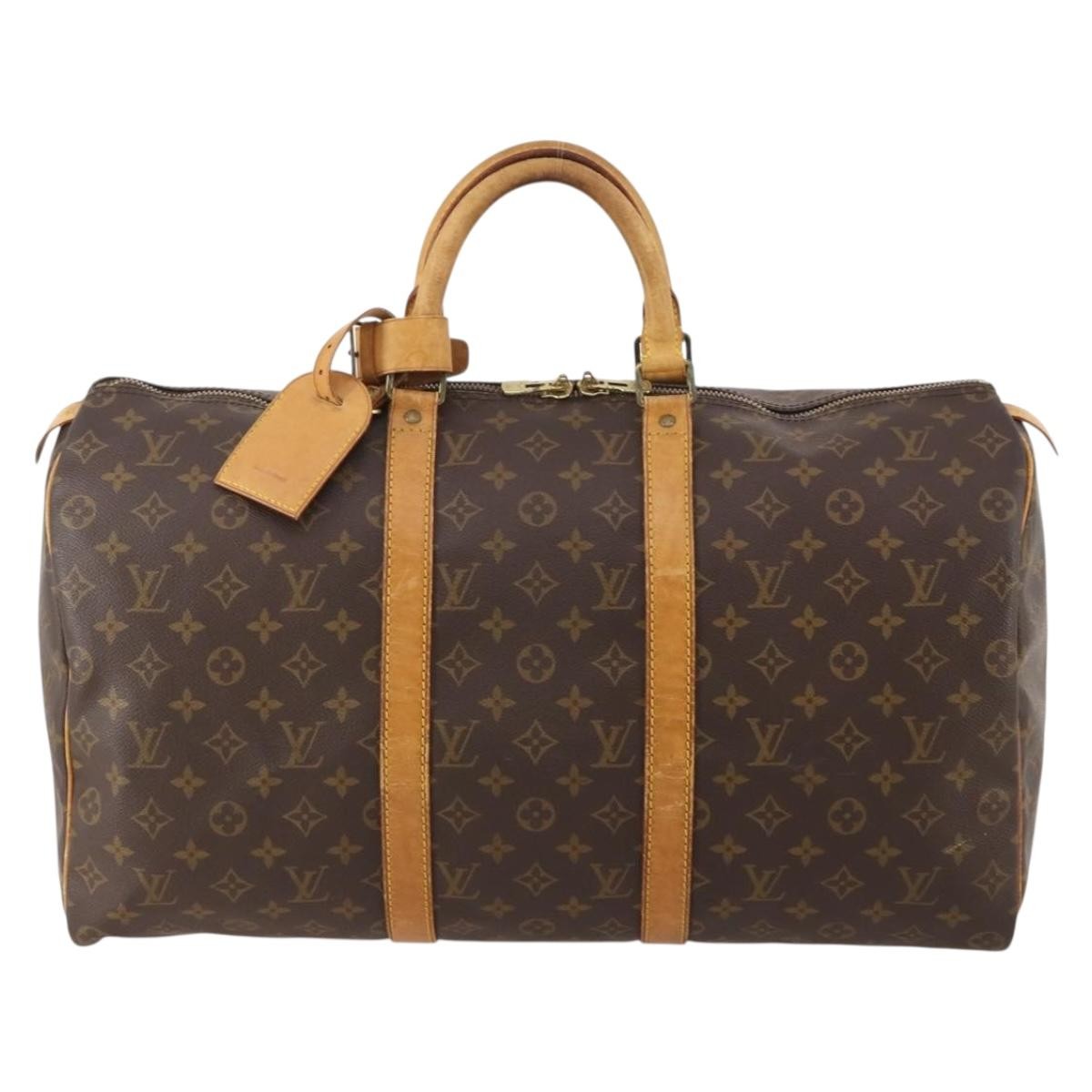 Louis Vuitton Keepall Bag Monogram Canvas Brown Canvas Travel Bag Bag (Pre-Owned)