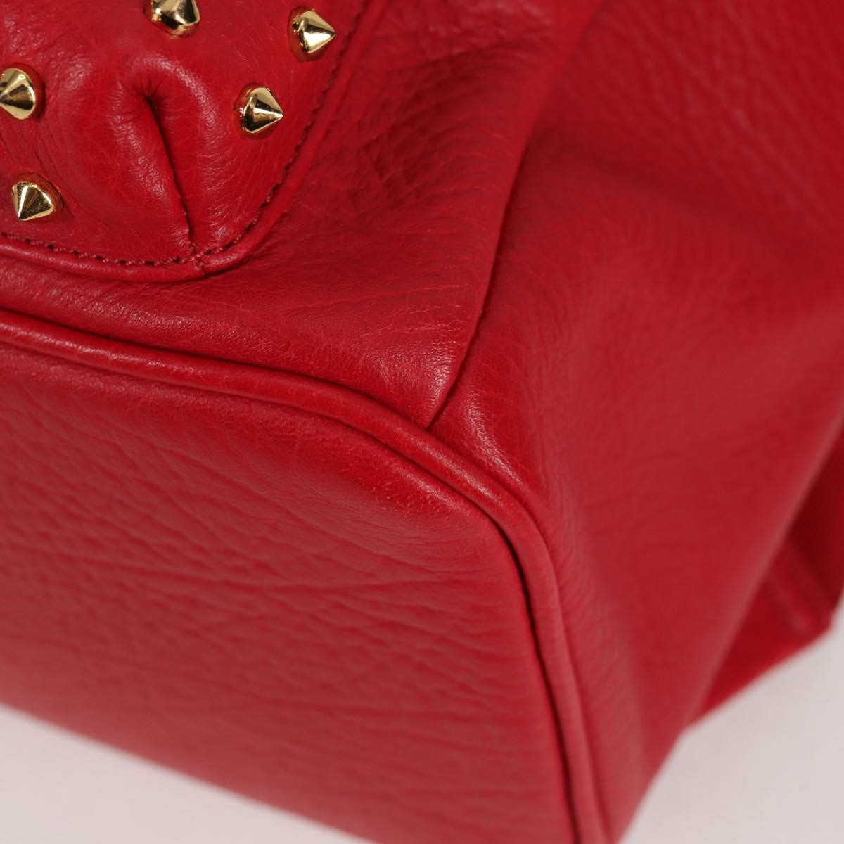 MCM Vintage Vicetos Backpack Leather Red Leather Backpack Bag (Pre-Owned)