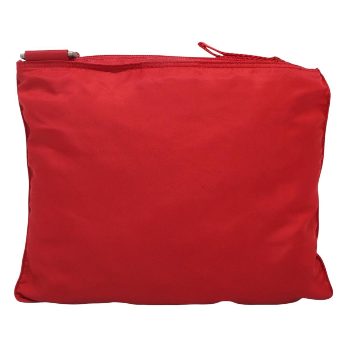 Prada Flat Messenger Bag Tessuto Red Nylon Shoulder Bag Bag (Pre-Owned)