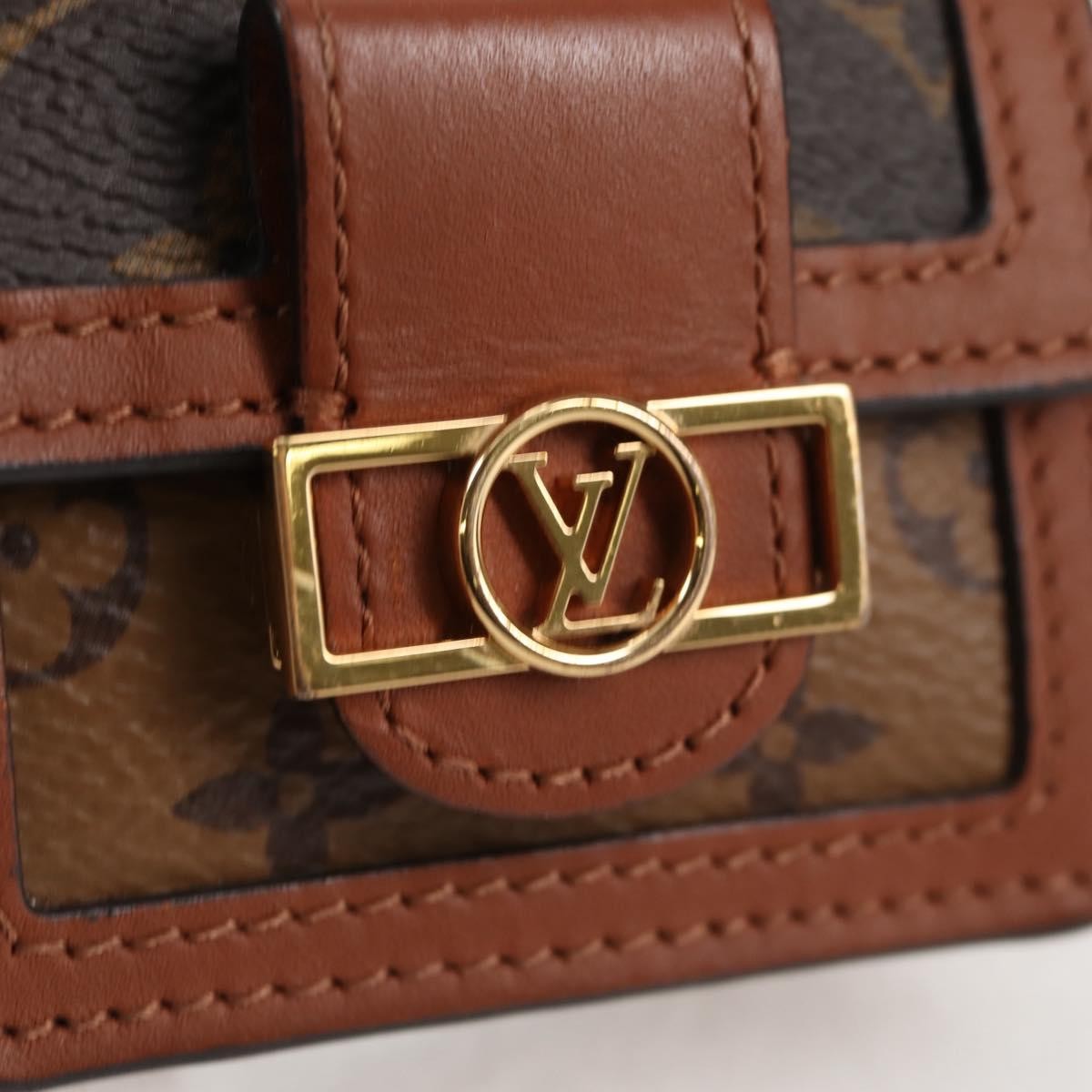 Louis Vuitton Dauphine Chain Wallet Reverse Monogram Canvas Brown Canvas Bag (Pre-Owned)