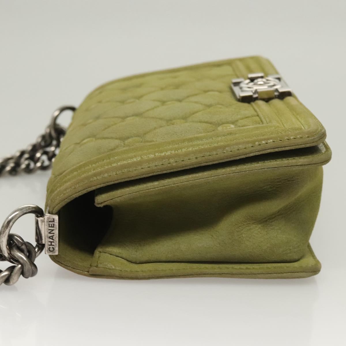 Chanel Celtic Boy Flap Bag Suede Green Suede Shoulder Bag Bag (Pre-Owned)