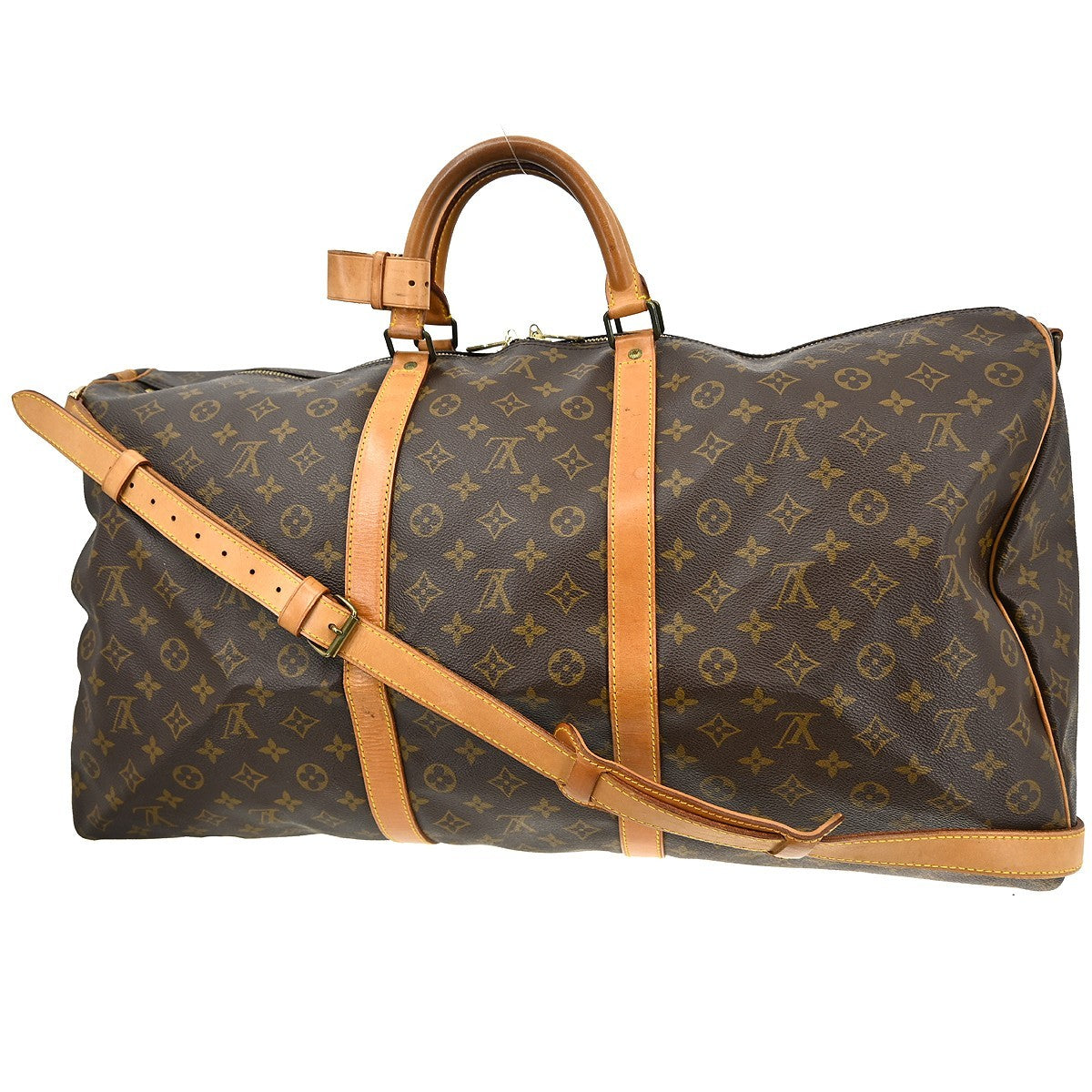 Louis Vuitton Keepall Bandouliere Bag Monogram Canvas Brown Canvas Travel Bag Bag (Pre-Owned)