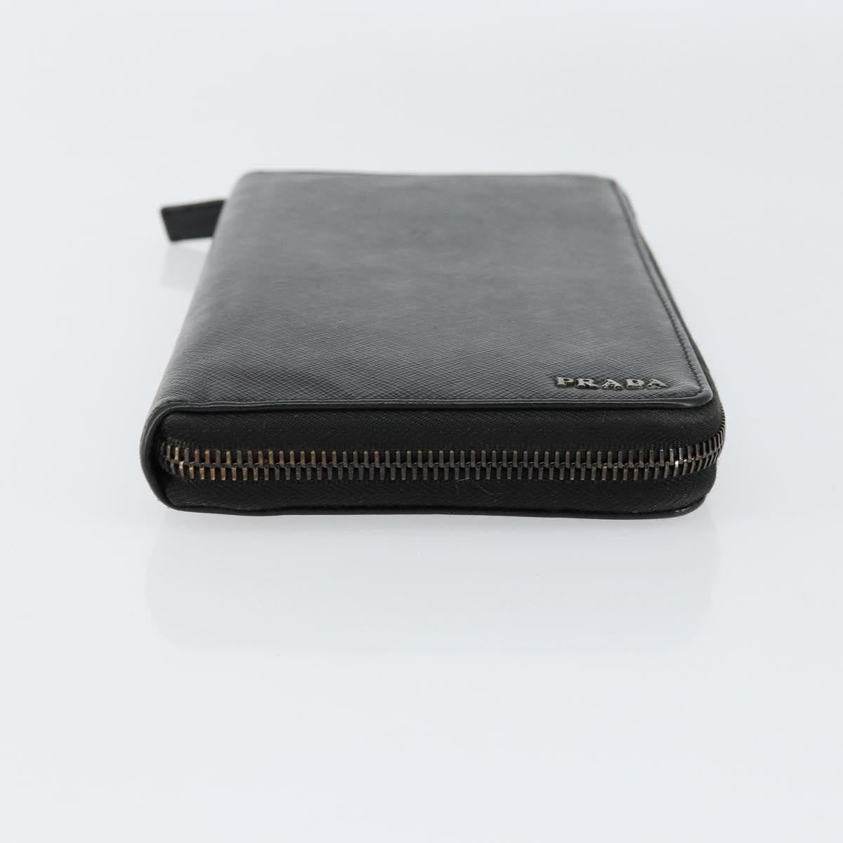 Prada Saffiano Wallet Leather Black Leather Wallets Accessory (Pre-Owned)