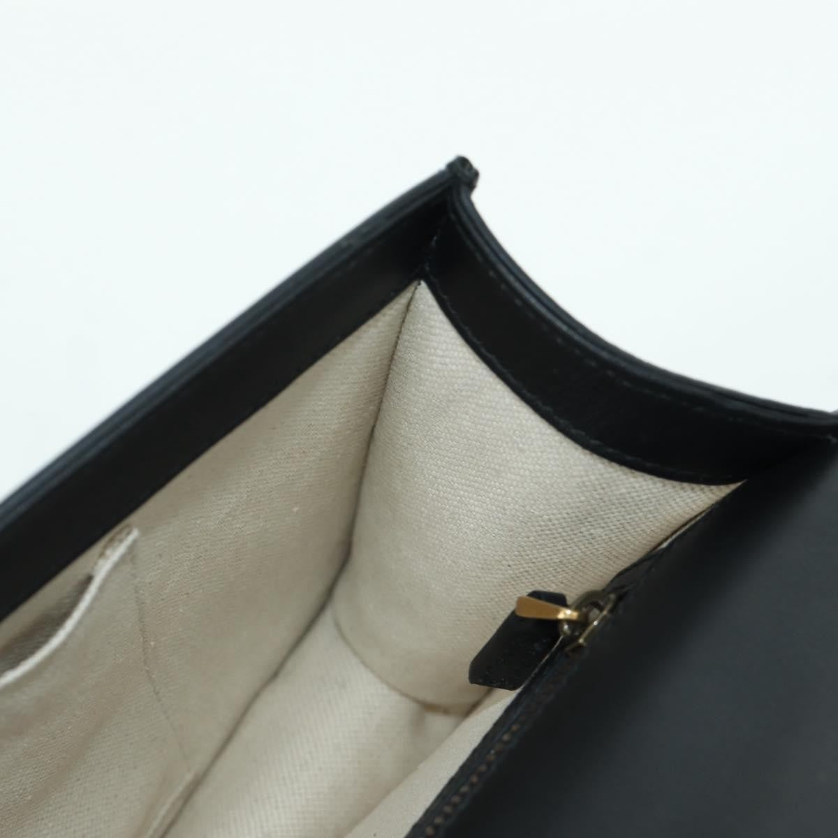 Gucci Web Peony Chain Shoulder Bag Embellished Leather Black Leather Shoulder Bag Bag (Pre-Owned)