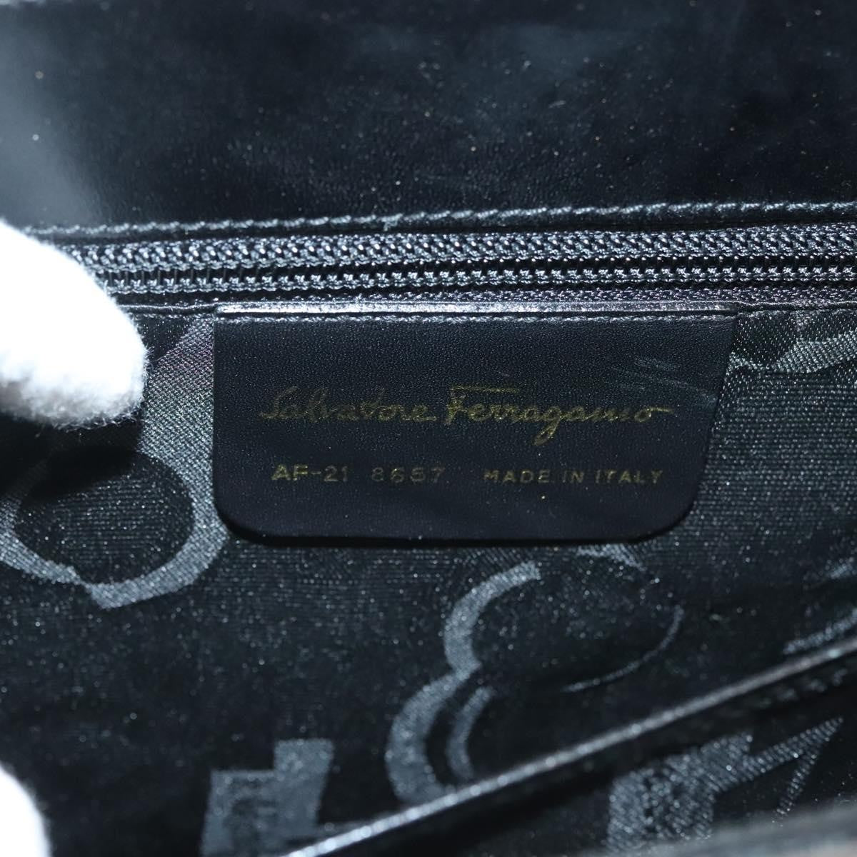 Salvatore Ferragamo Convertible Vara Bow Tote Leather Black Leather Bag (Pre-Owned)