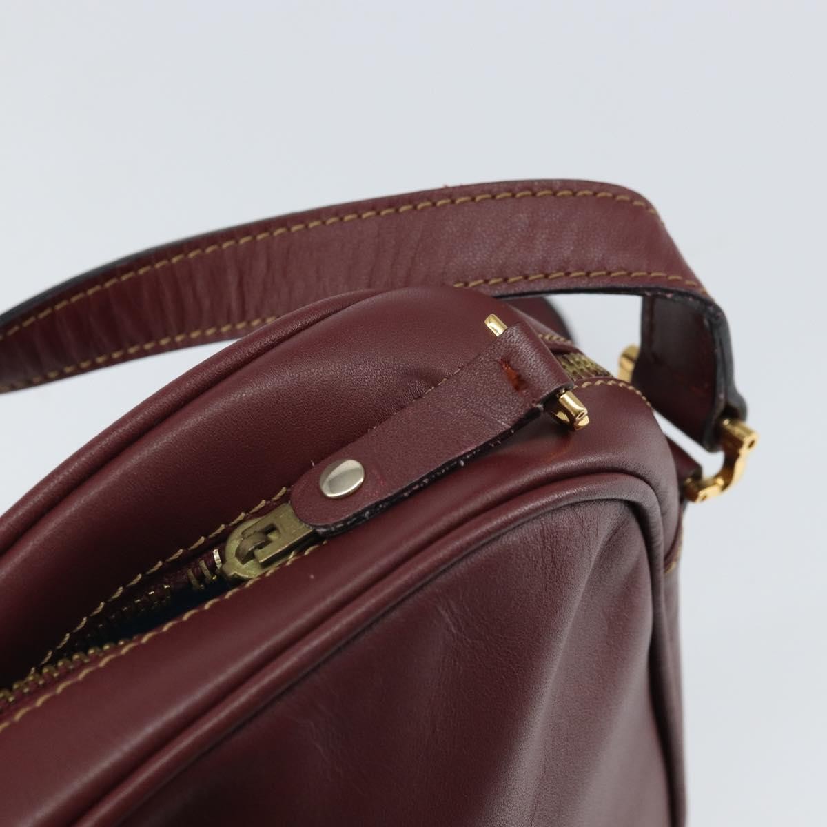 Cartier Must De Cartier Shoulder Bag Leather Burgundy Leather Shoulder Bag Bag (Pre-Owned)