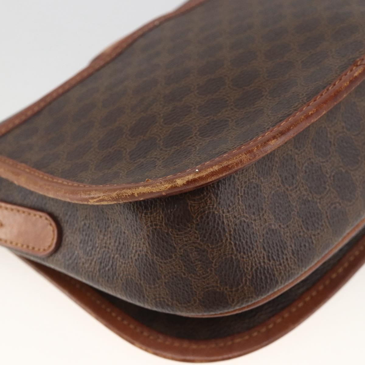 Celine Vintage Macadam Shoulder Bag Canvas And Leather Brown Canvas Shoulder Bag Bag (Pre-Owned)