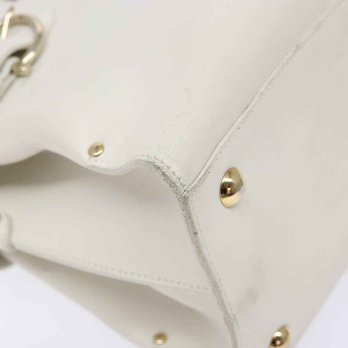 Salvatore Ferragamo Virna Satchel Leather White Leather Handbag (Pre-Owned)