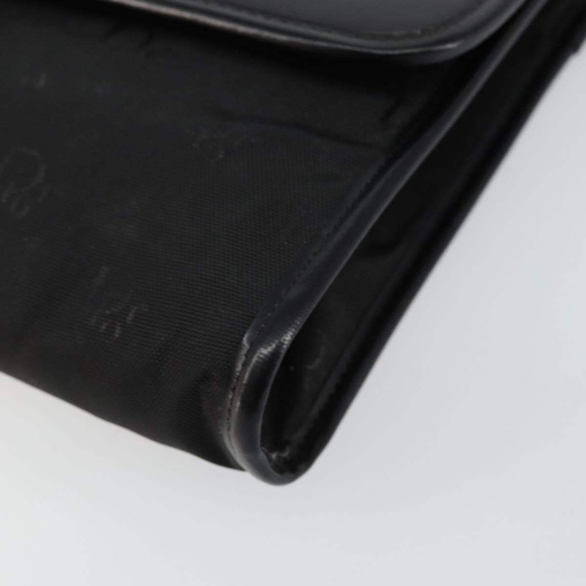 Christian Dior Vintage Cd Chain Flap Shoulder Bag Diorissimo Canvas Black Nylon Shoulder Bag Bag (Pre-Owned)