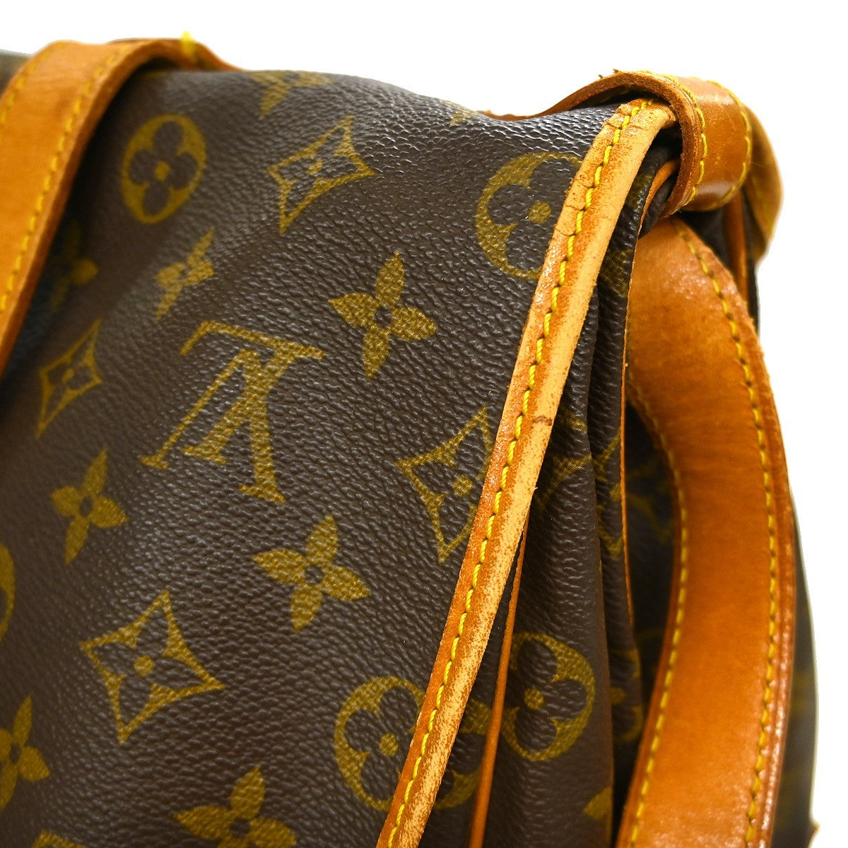 Louis Vuitton Saumur Handbag Monogram Canvas Brown Canvas Shoulder Bag Bag (Pre-Owned)