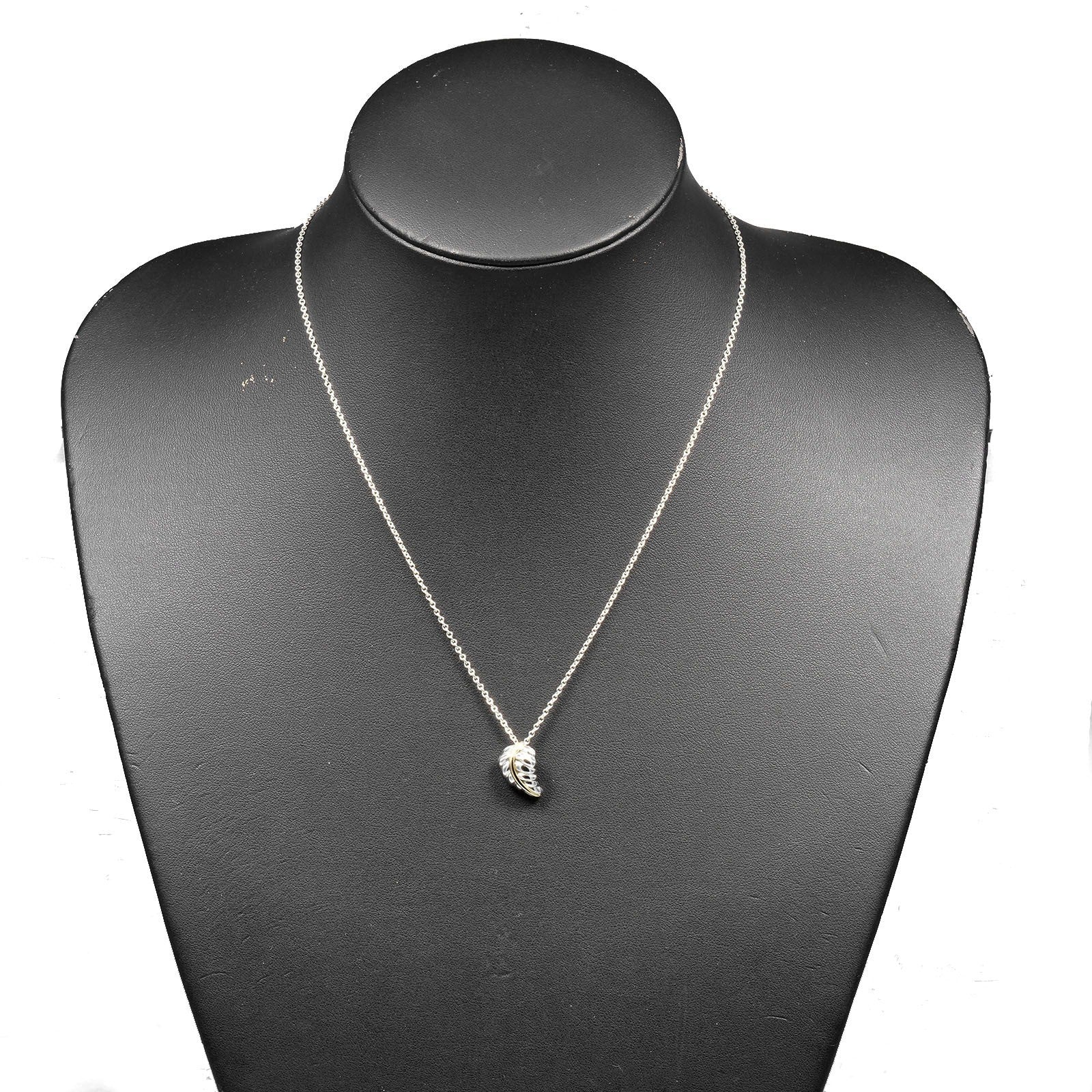 Tiffany & Co. Leaf Pendant Necklace Silver 925 And K18 Yellow Gold Silver Silver Necklace Jewelry (Pre-Owned)