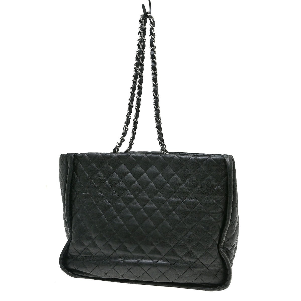 Chanel Istanbul Tote Quilted Leather Black Leather Tote Bag Bag (Pre-Owned)