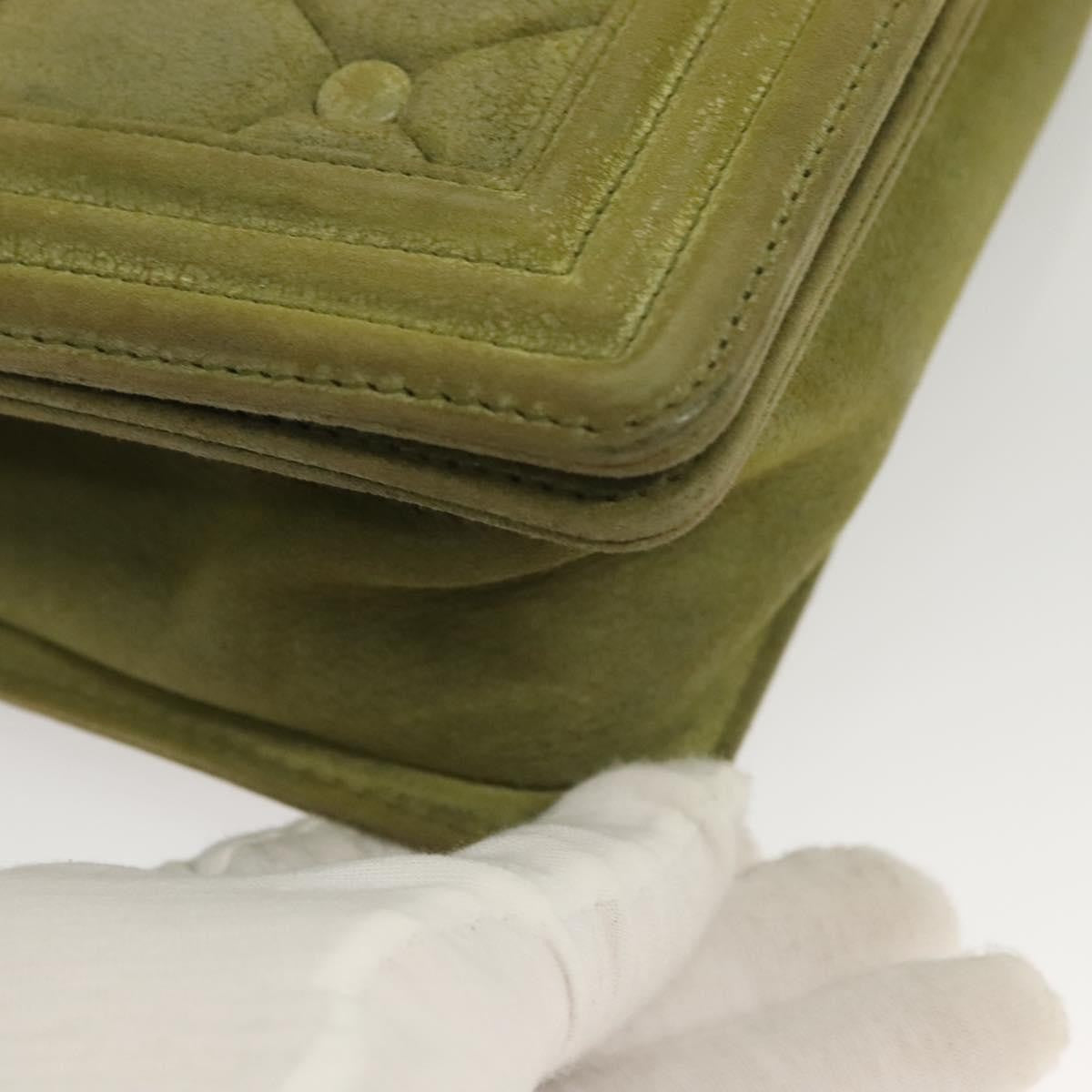 Chanel Celtic Boy Flap Bag Suede Green Suede Shoulder Bag Bag (Pre-Owned)