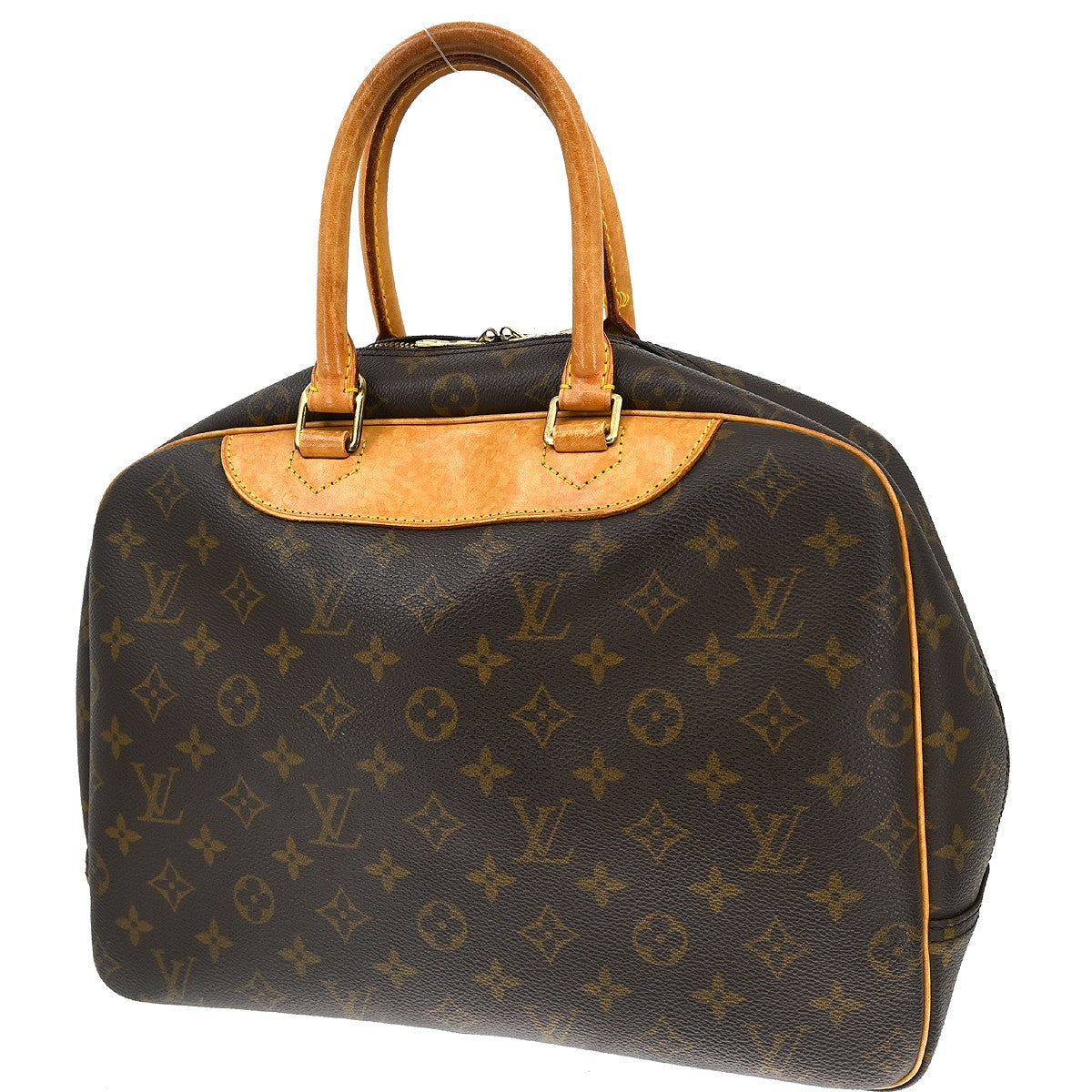 Louis Vuitton Deauville Handbag Monogram Canvas Brown Canvas Handbag (Pre-Owned)