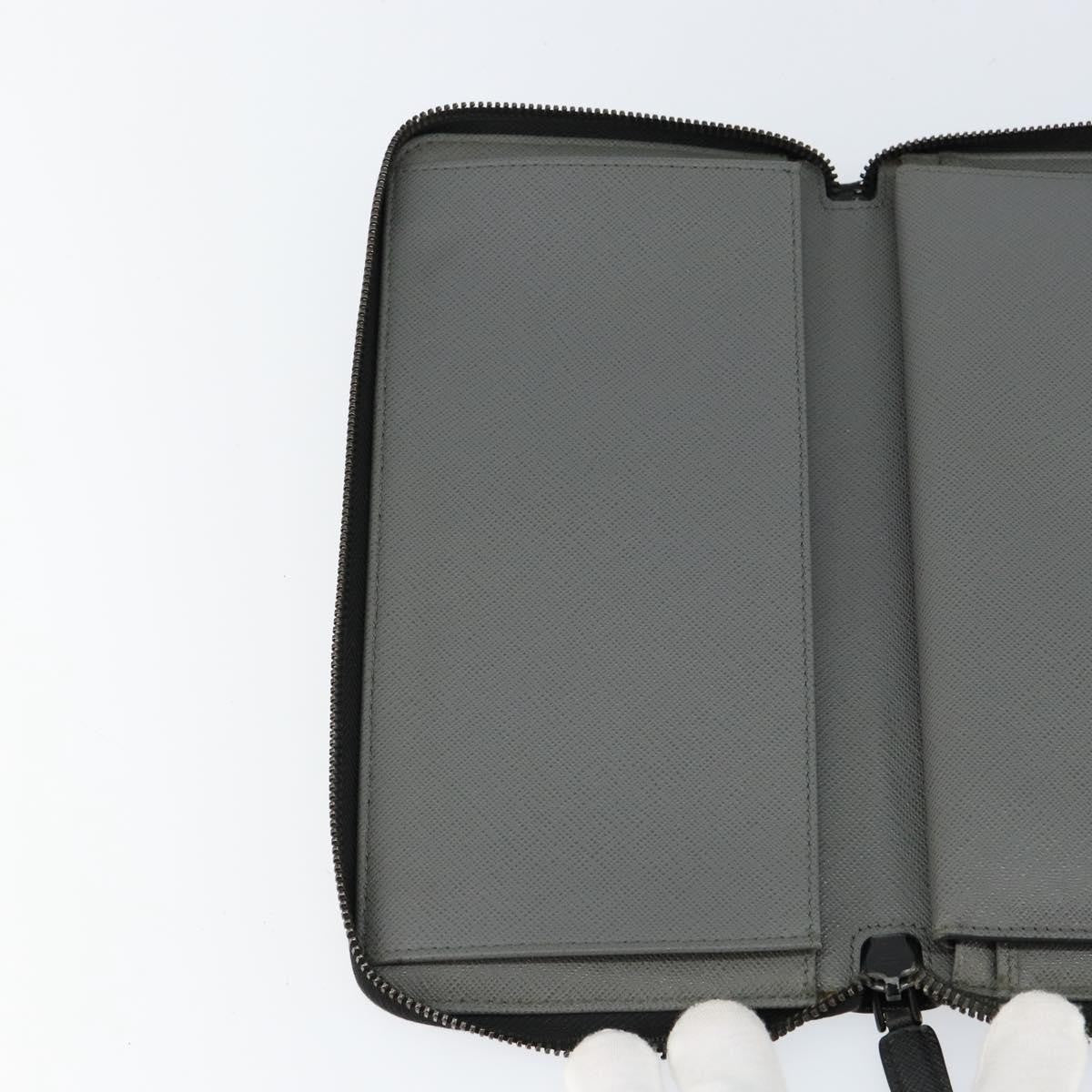 Prada Saffiano Wallet Leather Black Leather Wallets Accessory (Pre-Owned)