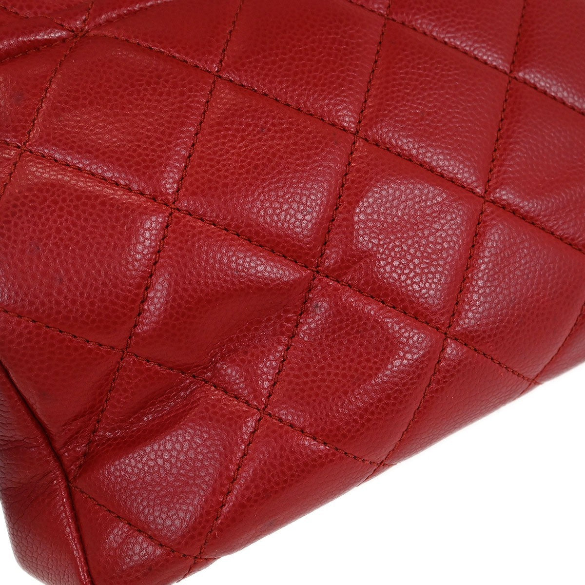 Chanel Timeless Cc Soft Tote Quilted Caviar Red Leather Tote Bag Bag (Pre-Owned)