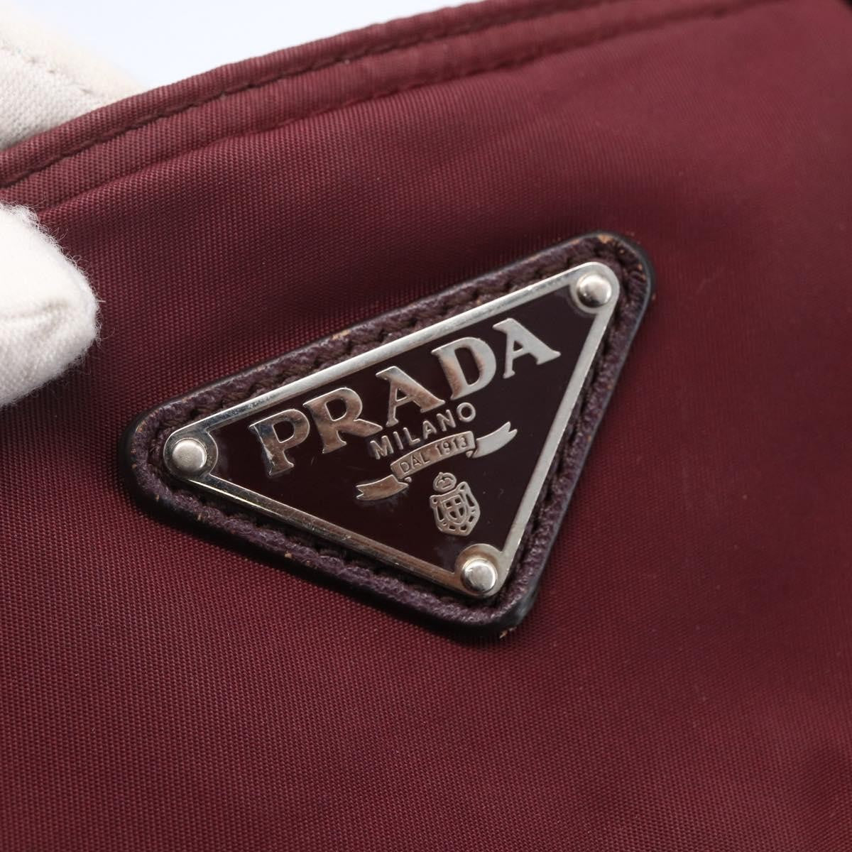 Prada Vintage Zip Tote Tessuto Burgundy Nylon Tote Bag Bag (Pre-Owned)