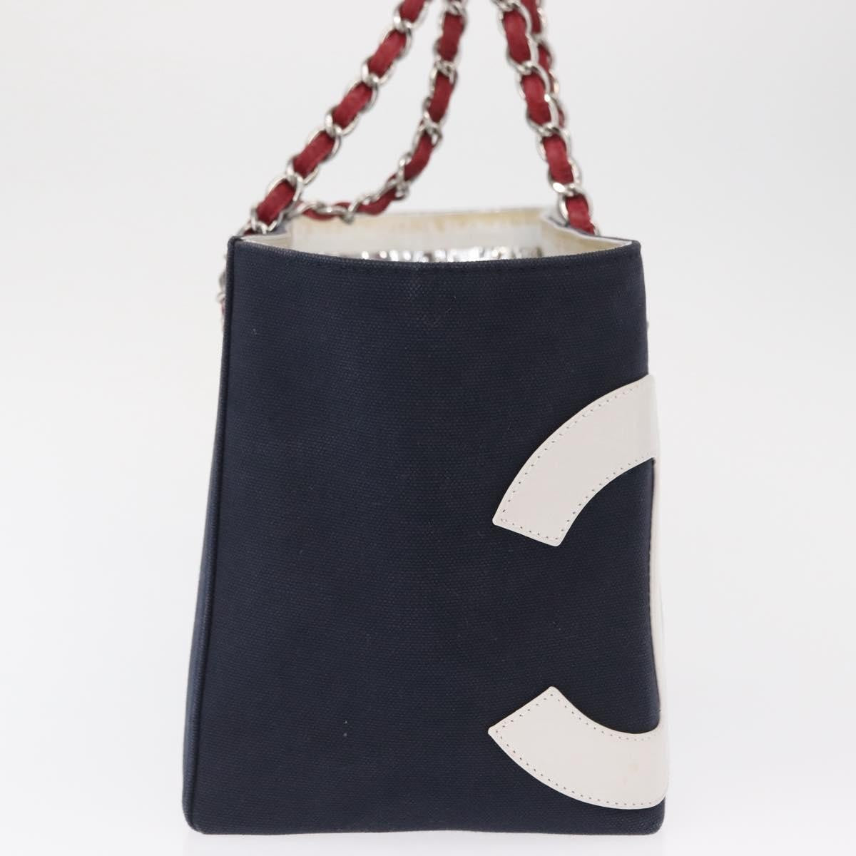 Chanel No.5 Tote Canvas And Leather Navy Canvas Tote Bag Bag (Pre-Owned)