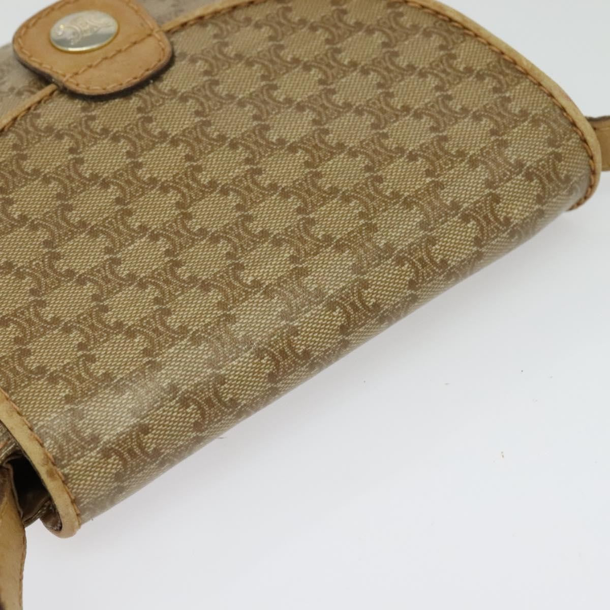 Celine Vintage Macadam Shoulder Bag Macadam Canva  Vinyl Beige Pvc Bag (Pre-Owned)