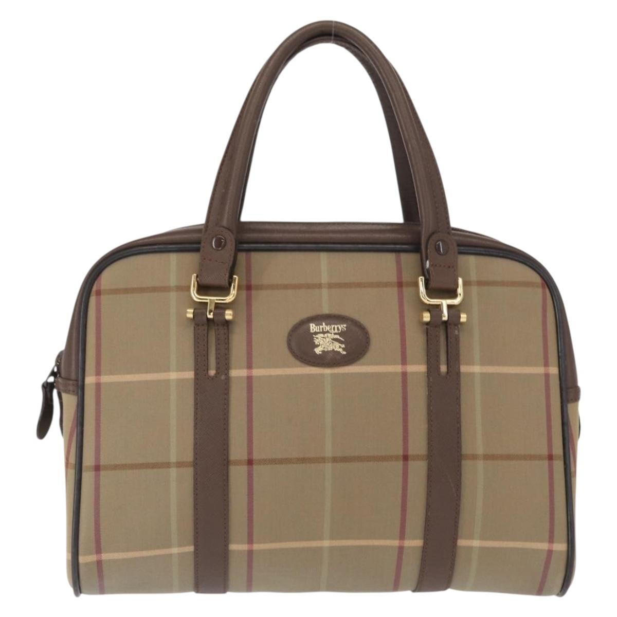 Burberry Nova Handbag Canvas Beige Canvas Handbag (Pre-Owned)