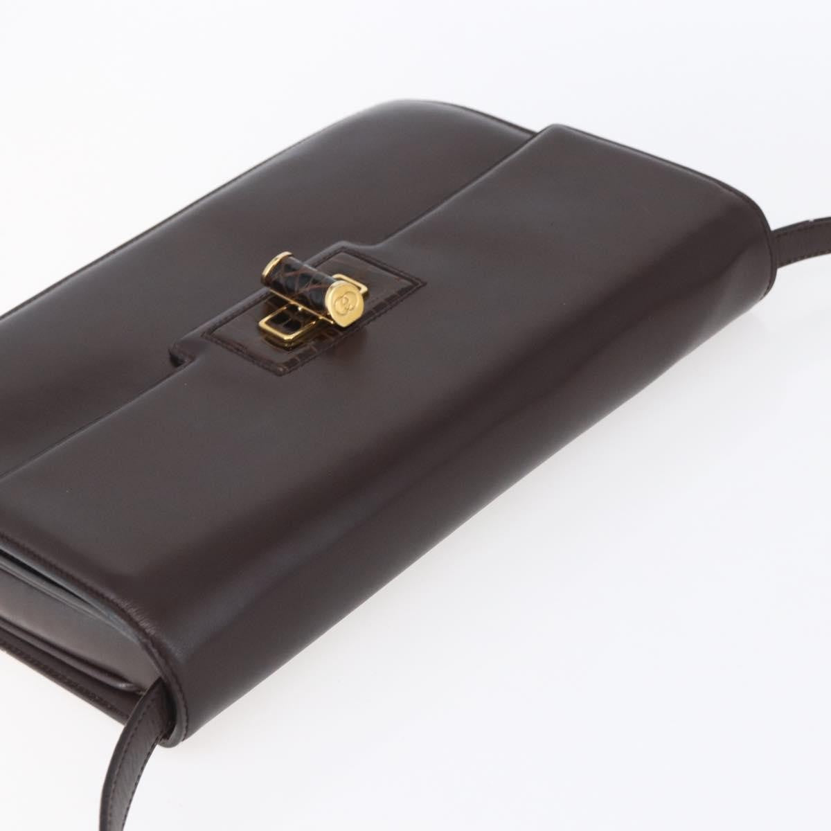 Gucci Vintage Shoulder Bag Leather Brown Leather Shoulder Bag Bag (Pre-Owned)
