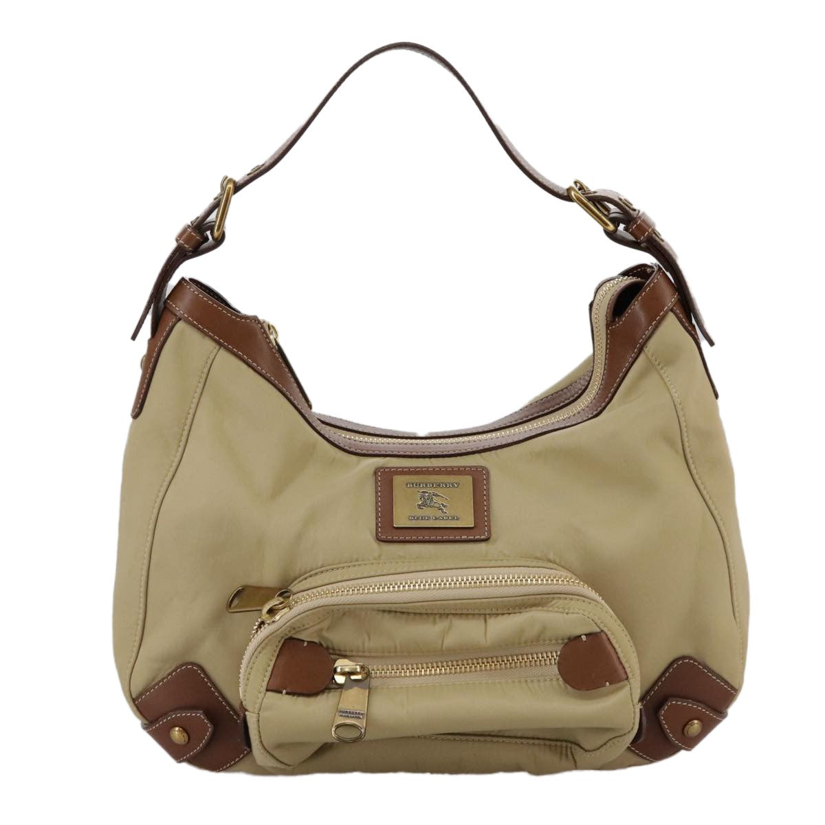 Burberry Blue Label Shoulder Bag Nylon Beige Nylon Shoulder Bag Bag (Pre-Owned)