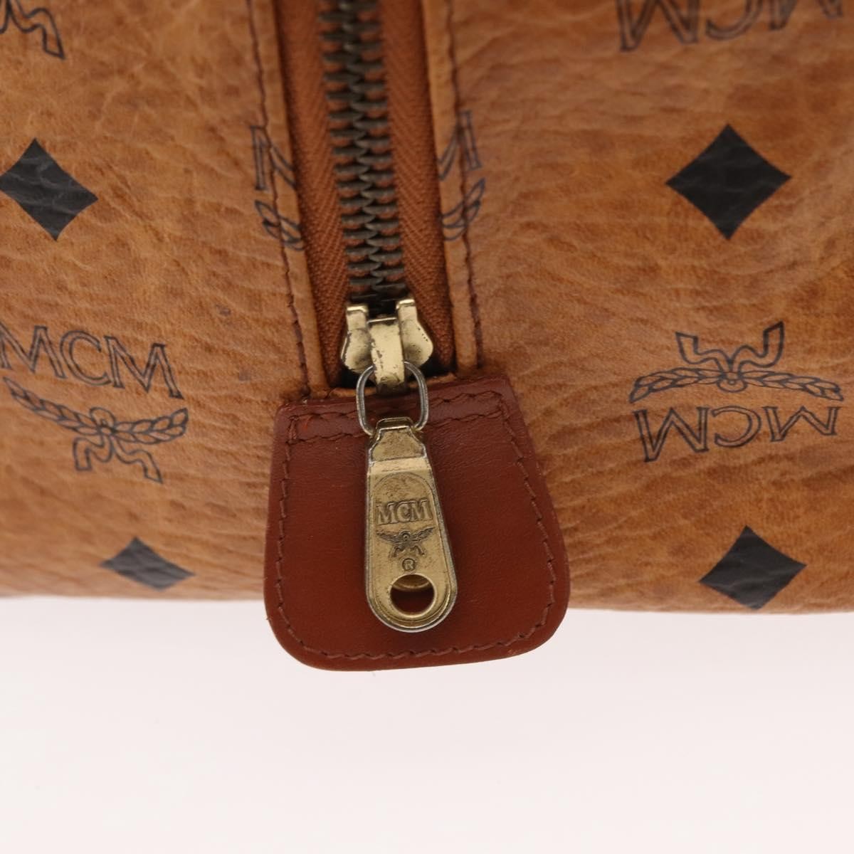 MCM Visetos Logogramme Handbag Canvas And Leather Brown Pvc Handbag (Pre-Owned)