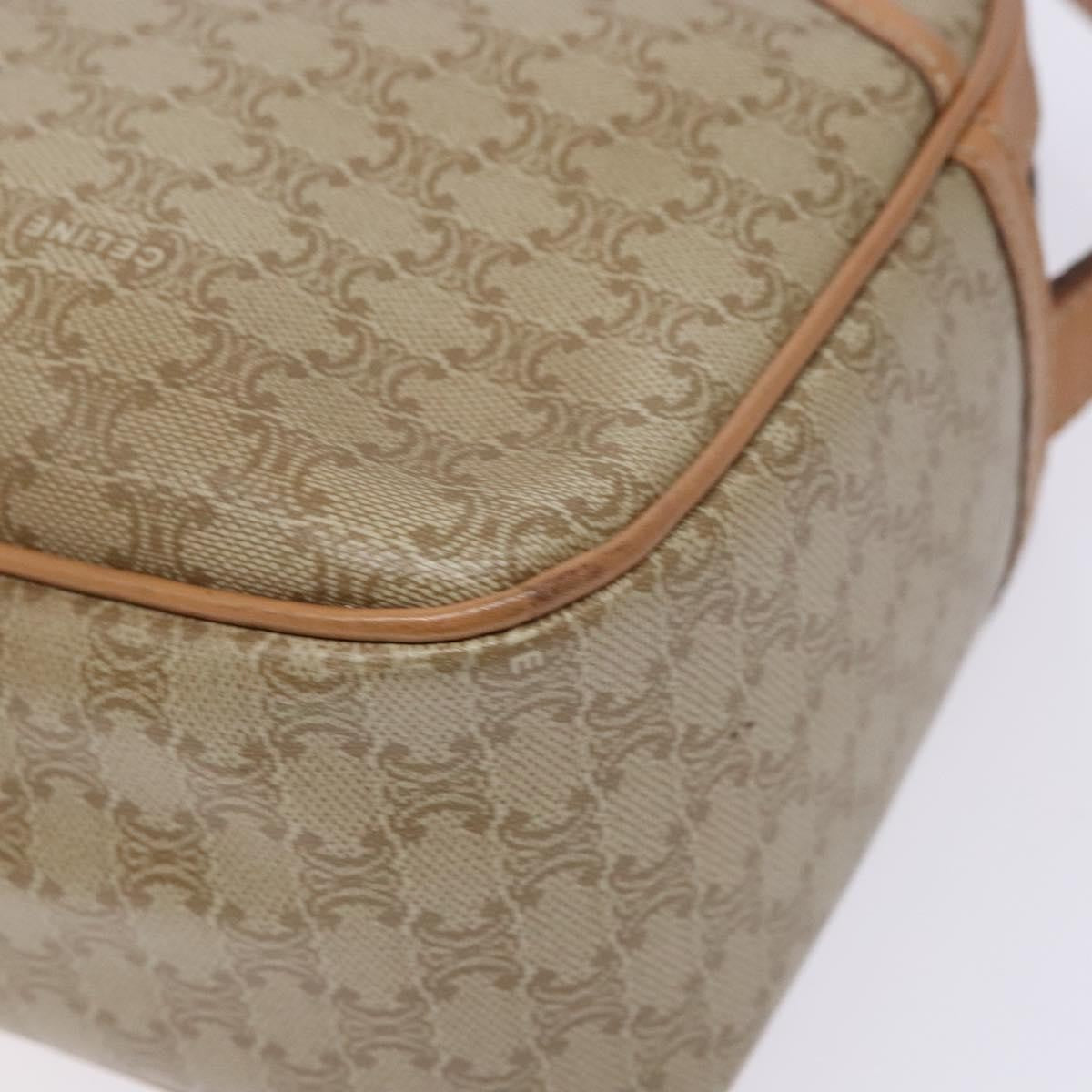 Celine Vintage Macadam Shoulder Bag Canvas And Leather Beige Canvas Bag (Pre-Owned)