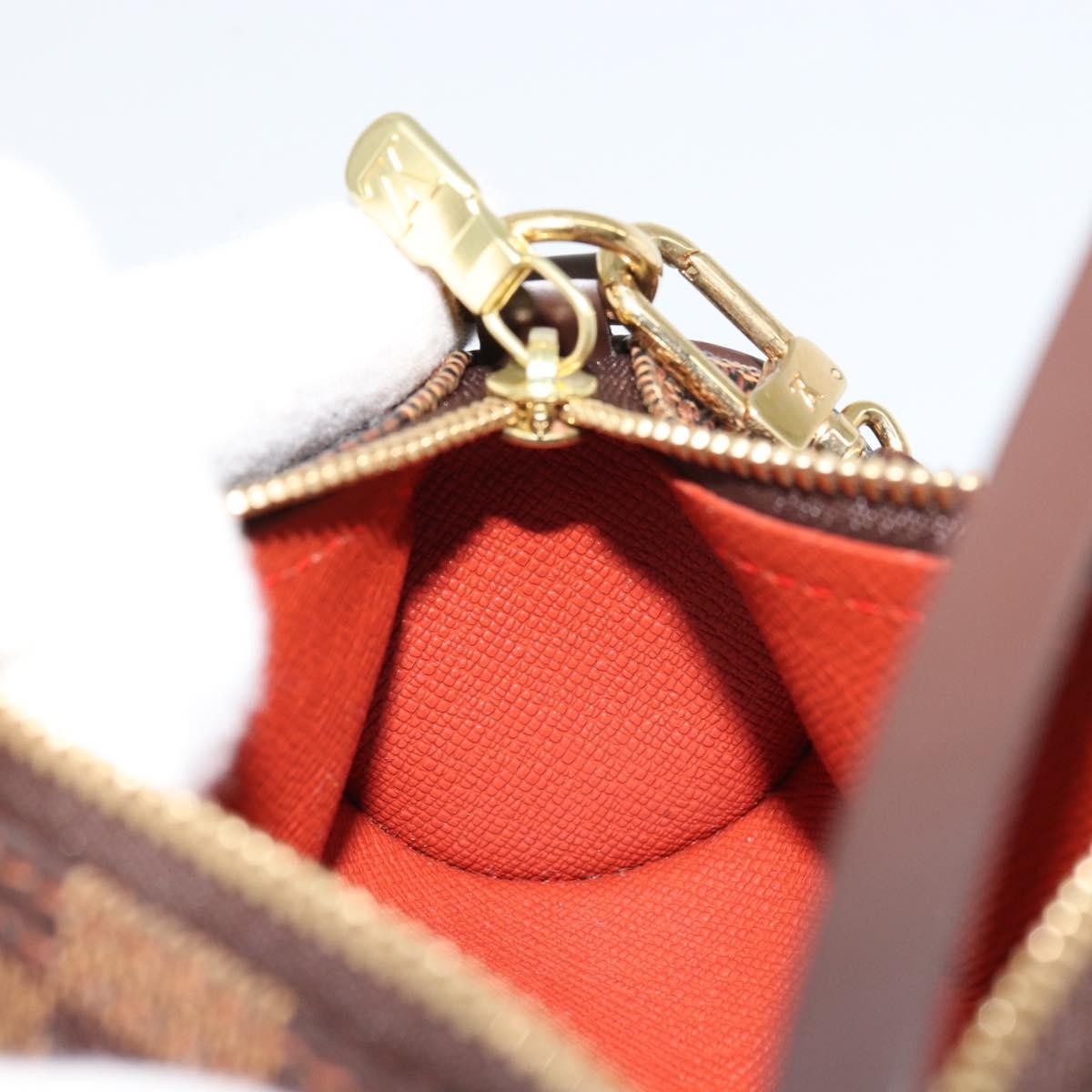 Louis Vuitton Papillon Pochette Damier Brown Canvas Clutche & Pouche Bag (Pre-Owned)