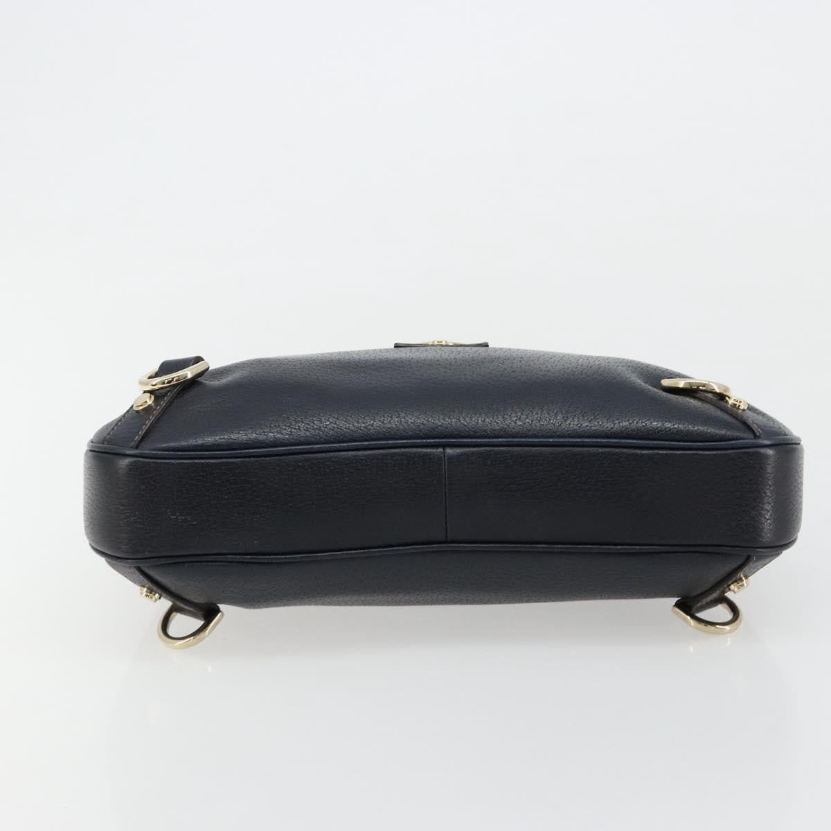 Gucci Abbey D-Ring Hobo Leather Navy Leather Handbag (Pre-Owned)