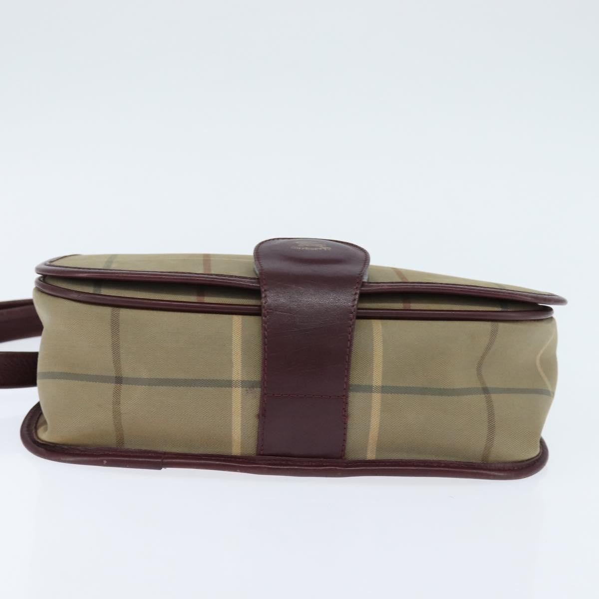 Burberry Nova Check Shoulder Bag Canvas Beige Canvas Shoulder Bag Bag (Pre-Owned)
