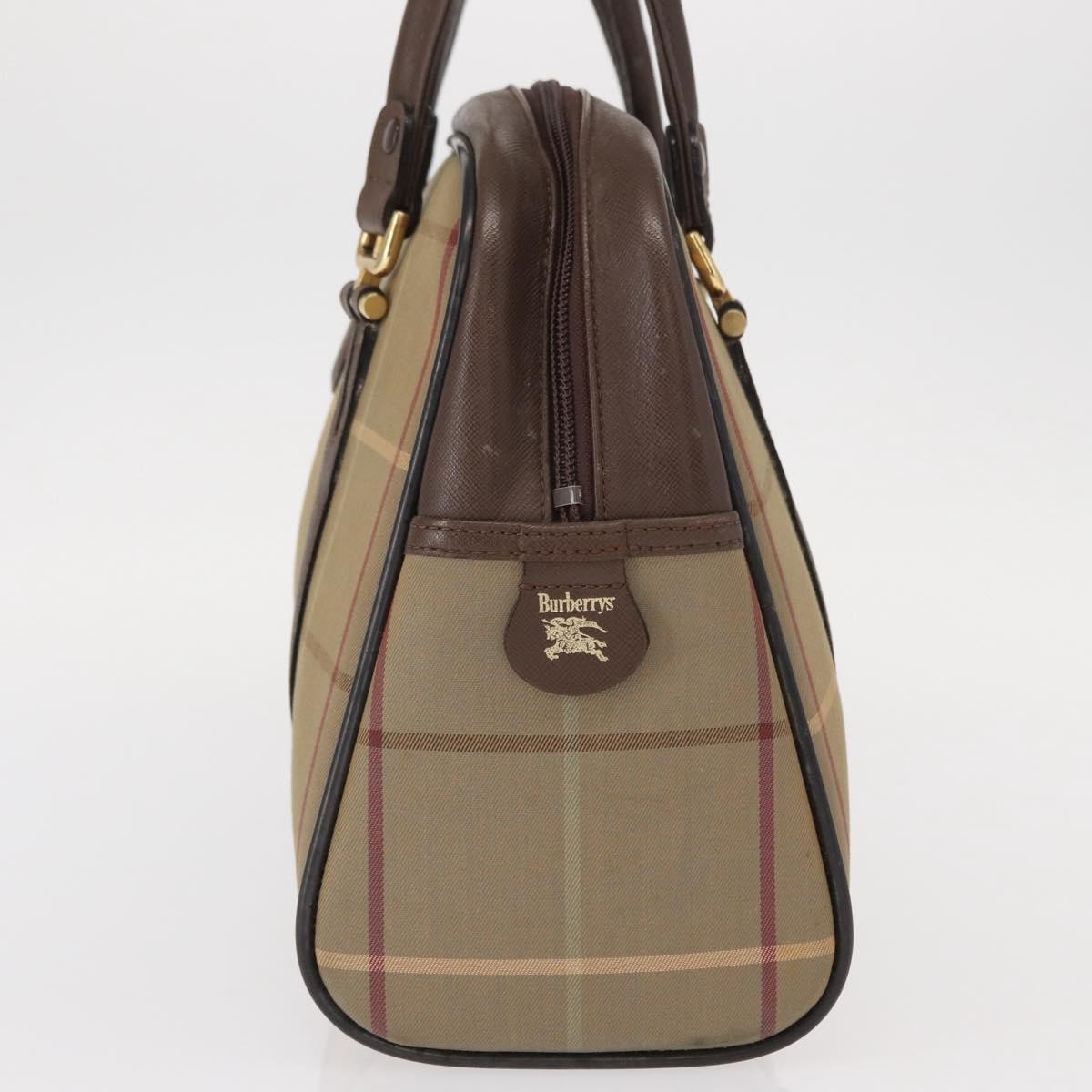 Burberry Nova Handbag Canvas Beige Canvas Handbag (Pre-Owned)