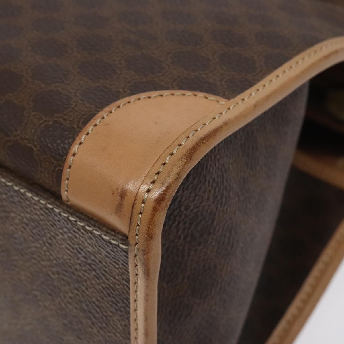 Celine Vintage Macadam Handbag Canvas And Leather Brown Canvas Handbag (Pre-Owned)