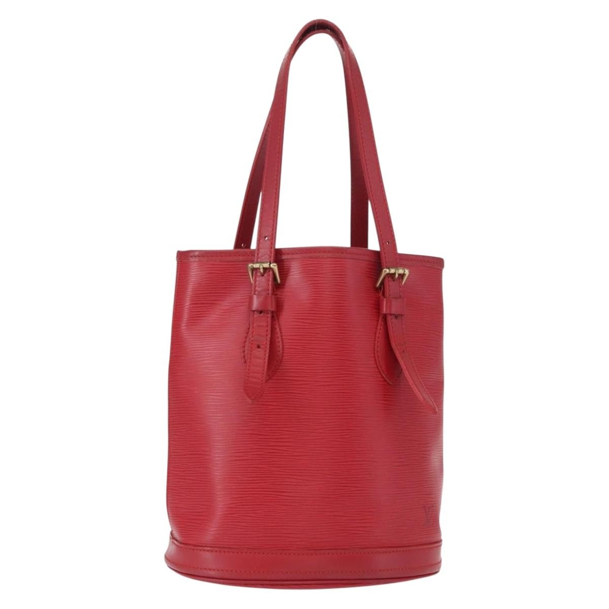 Louis Vuitton Bucket Bag Epi Leather Red Leather Shoulder Bag Bag (Pre-Owned)
