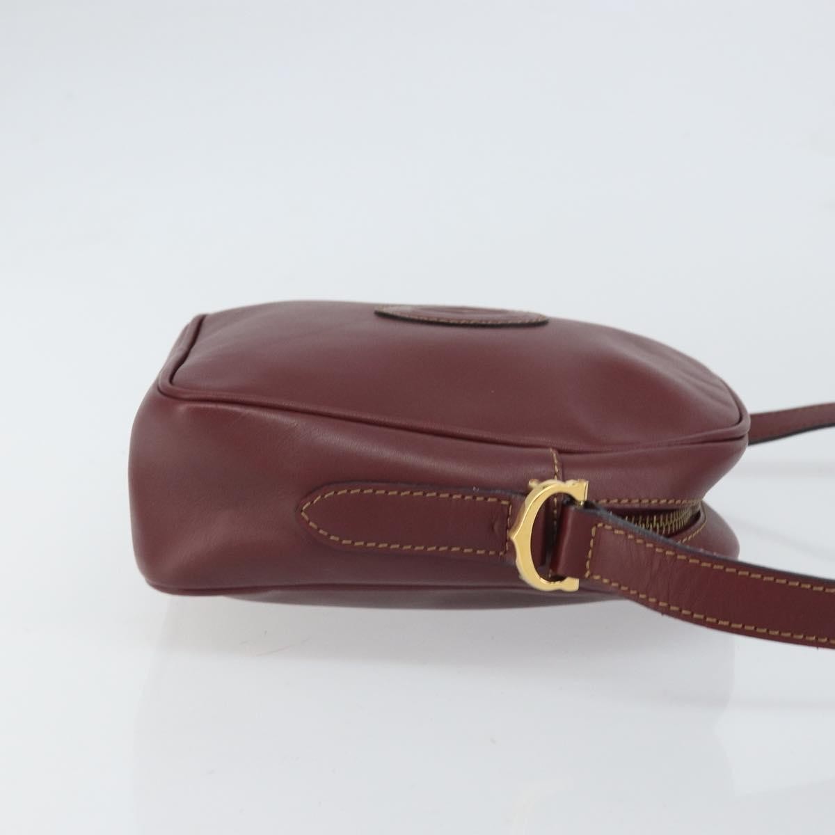 Cartier Must De Cartier Shoulder Bag Leather Burgundy Leather Shoulder Bag Bag (Pre-Owned)