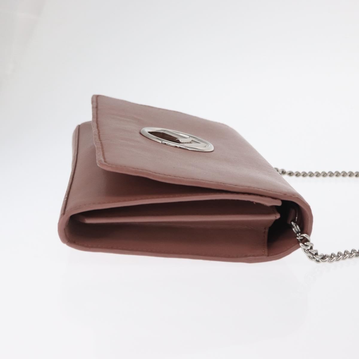 Fendi F Is Fendi Wallet On Chain Leather Pink Leather Shoulder Bag Bag (Pre-Owned)