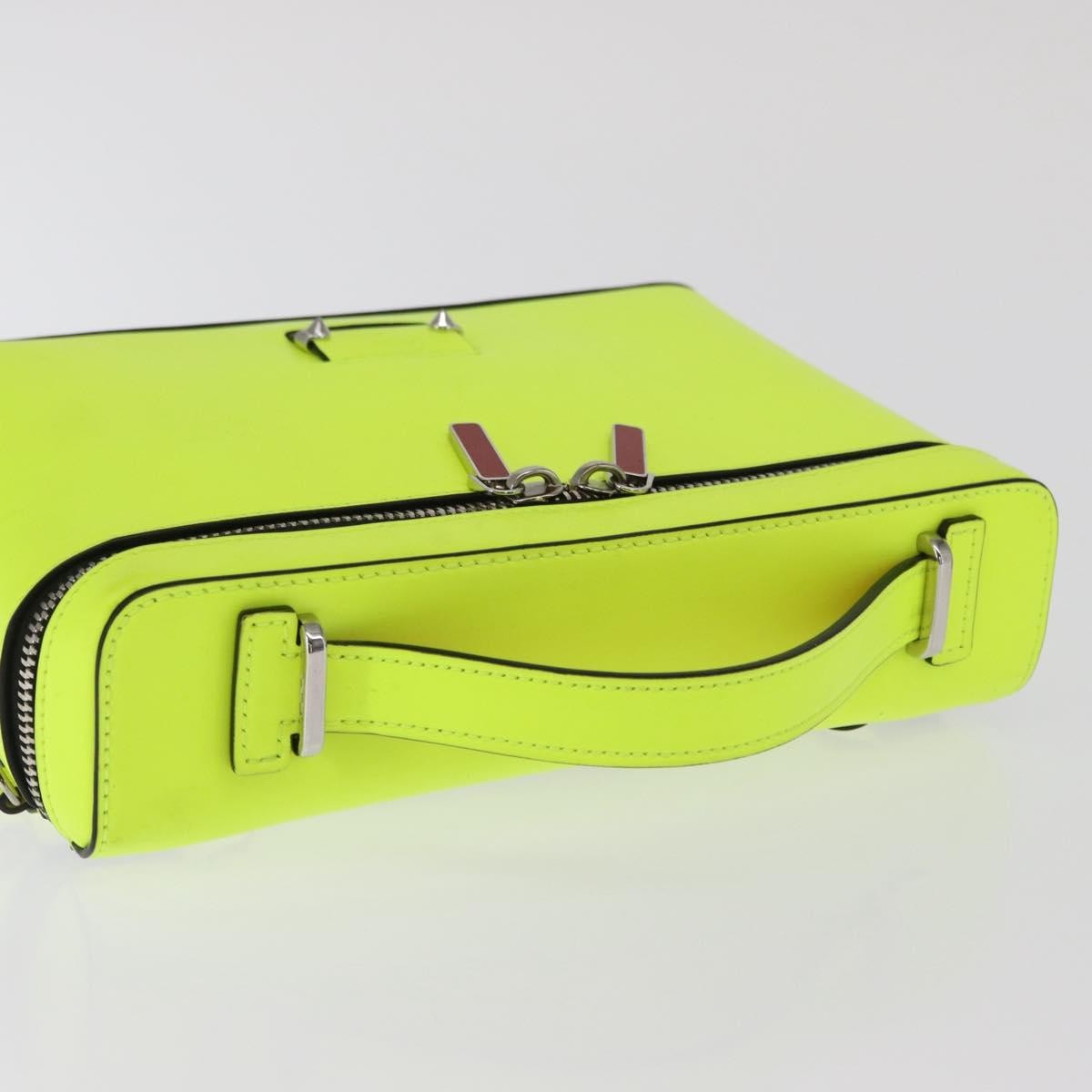 Christian Louboutin Kypipouch Crossbody Bag Leather Yellow Leather Handbag (Pre-Owned)