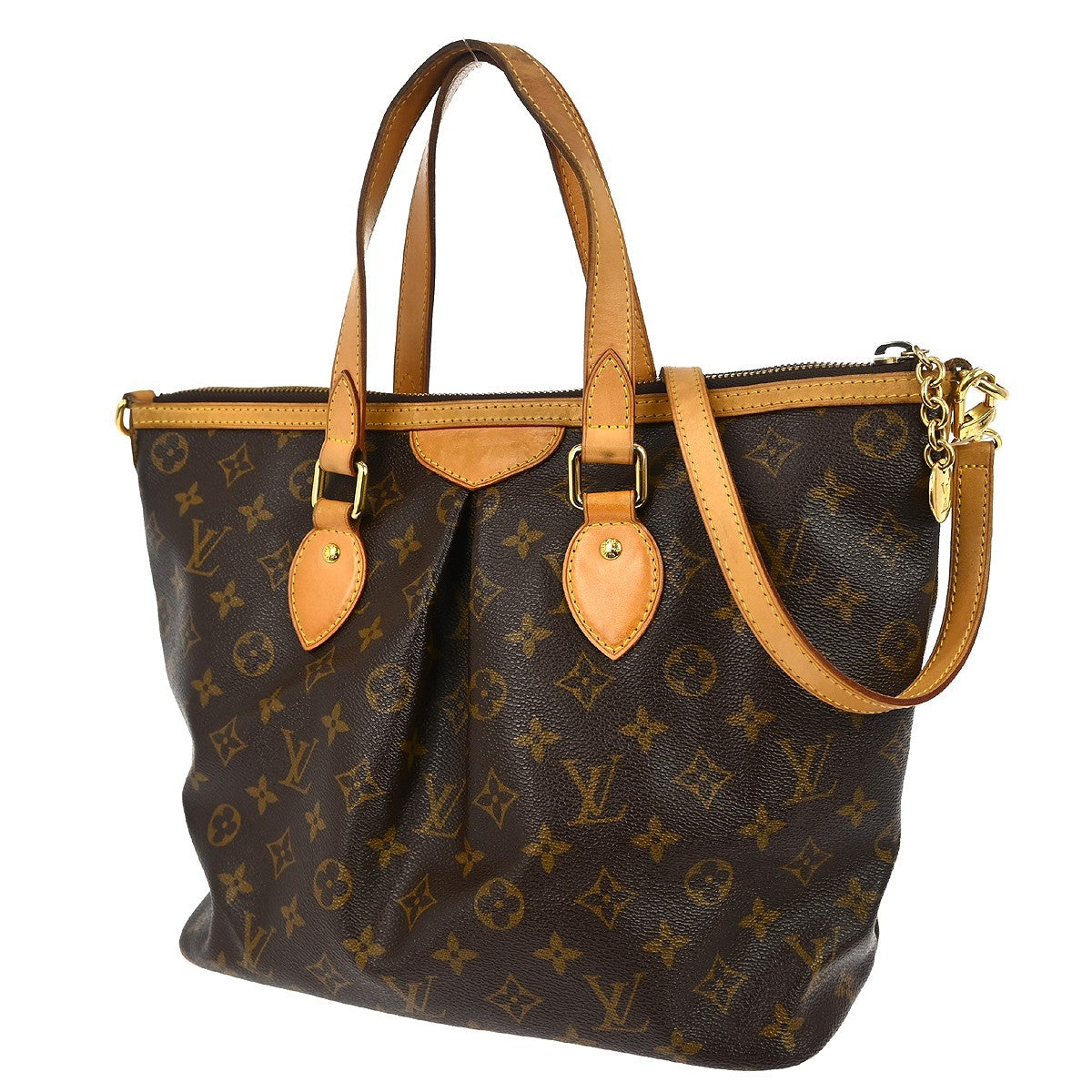 Louis Vuitton Palermo Handbag Monogram Canvas Brown Canvas Tote Bag Bag (Pre-Owned)