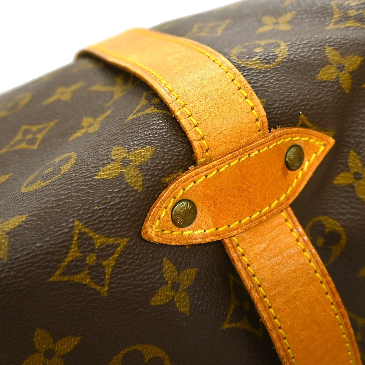 Louis Vuitton Saumur Handbag Monogram Canvas Brown Canvas Shoulder Bag Bag (Pre-Owned)