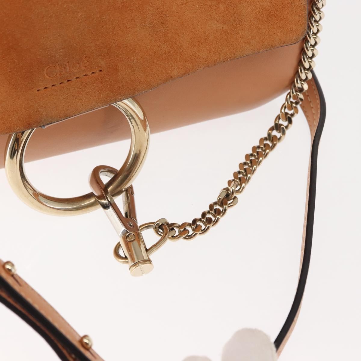 Chloe Faye Shoulder Bag Leather And Suede Beige Leather Bag (Pre-Owned)