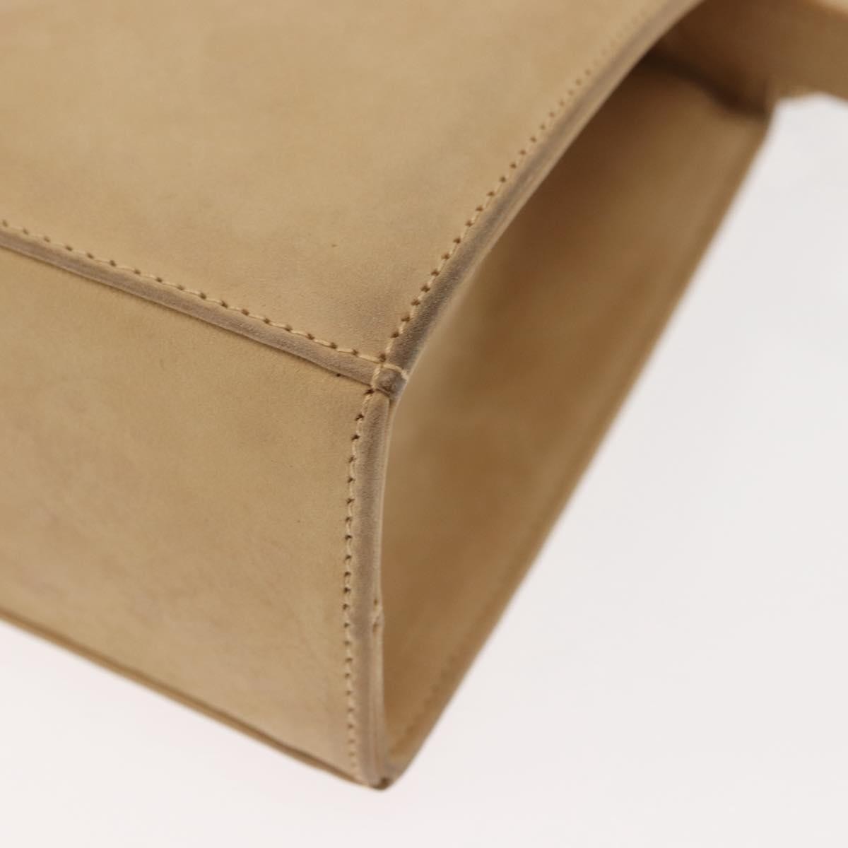 Salvatore Ferragamo Vala Handbag Suede Beige Suede Handbag (Pre-Owned)